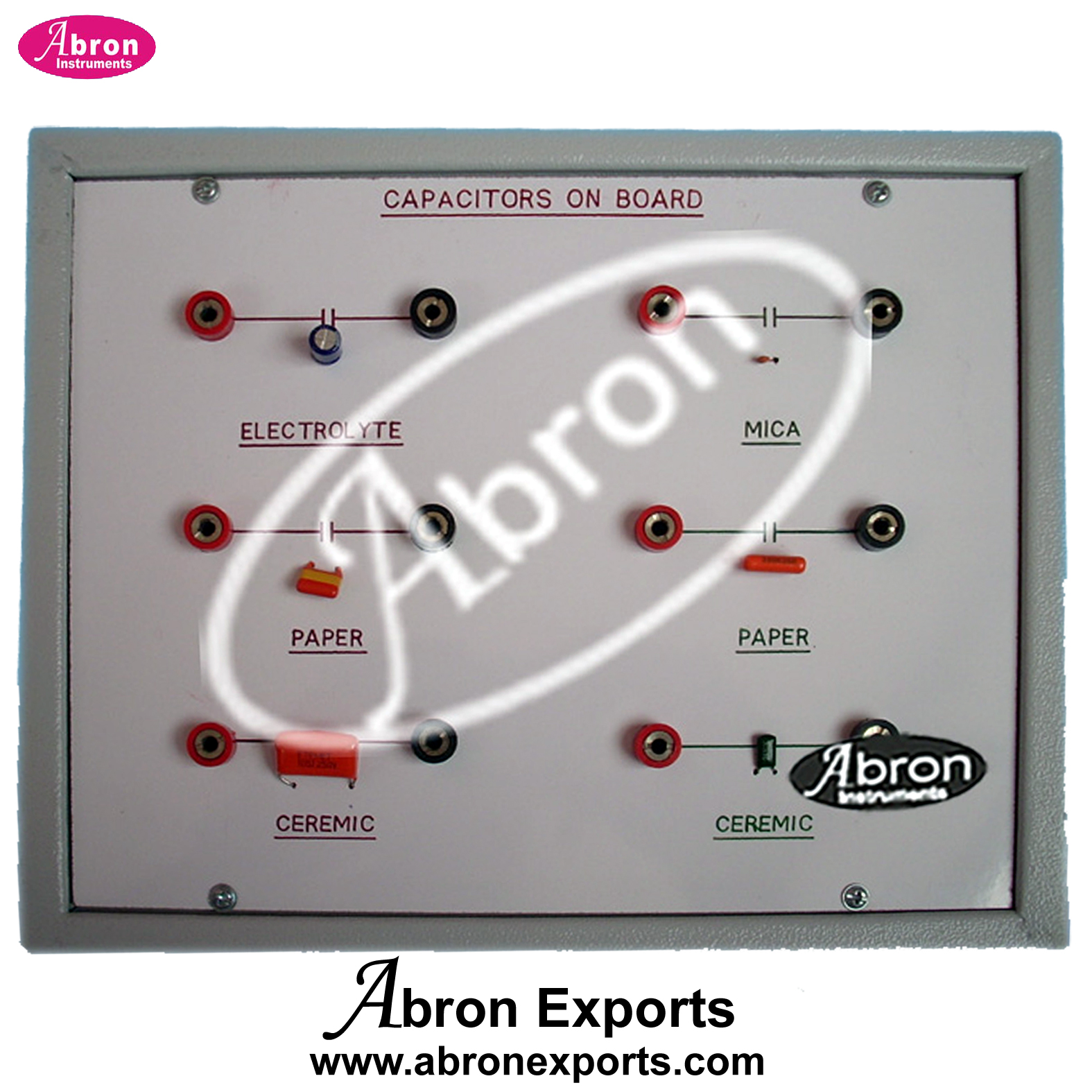 Display board with 4mm banana sockets different capacitors electrolytic MICA Paper ceramic capacitor abron AE-1224XC